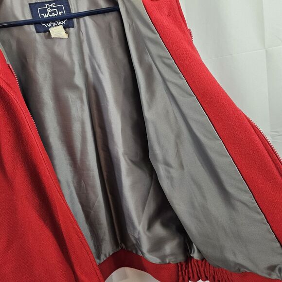 Vtg. WOOLRICH 100% Wool Jacket Lined Full Zip Red Made in USA Women's Medium - Picture 5 of 8